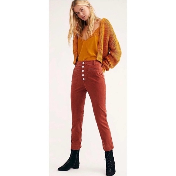 Free People Pants - On hold//Free People Burnt Orange Corduroy Pants